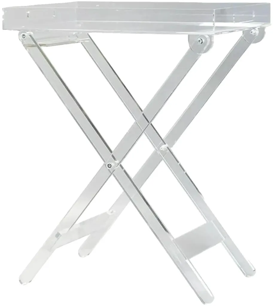Bout de canapé pliable en acrylique - Table d'appoint mobile et chic