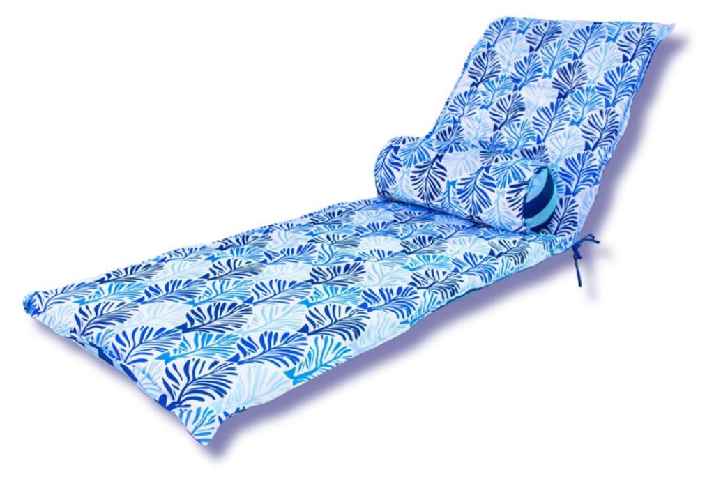Kissen für Long Chair und Nackenrolle 195x60x5cm Laubmuster