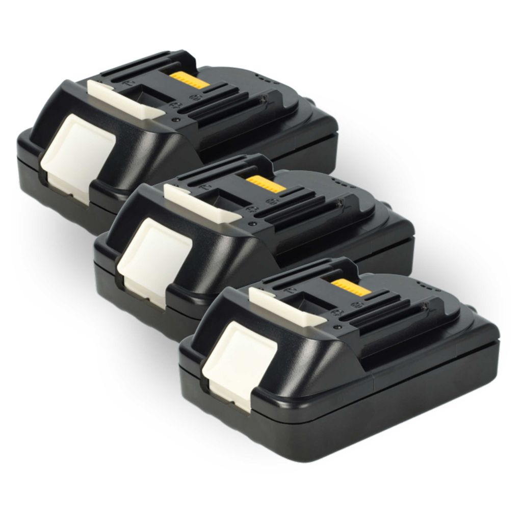 EXTENSILO 3x Akku kompatibel mit Makita DUH523Z, DUH551, DUH502, DUH502Z, DUH523, DUH551Z, DUH523RFE, DUH523RT Werkzeug (2500 mAh, Li-Ion, 18 V)