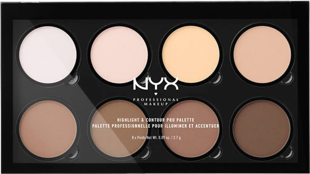 Palette Pro Nyx Highlight & Contour - Maquillage Teint Sculpté 8 Fards