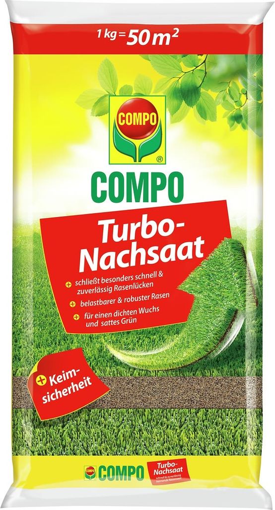 Nachsaat Rasen COMPO Turbo Nachsaat 1 kg für 50 m² Produktbild 
