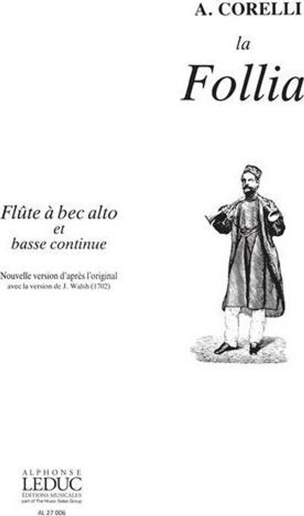 La Follia op.5,12pour flute a bec alto et basse continue