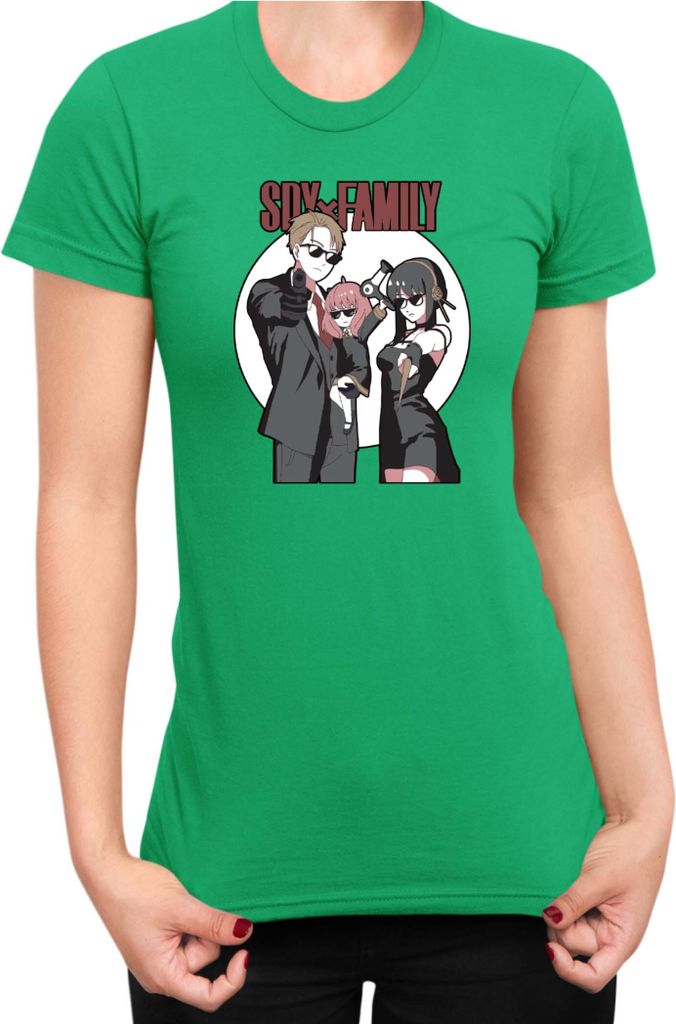 Damen T-Shirt Japan Anime Manga Family X Spy, Lady XS / Grün