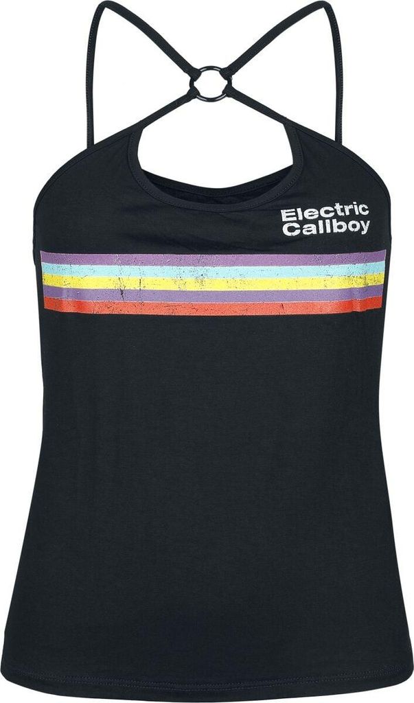 Electric Callboy Top Damen Stripe schwarz 4XL