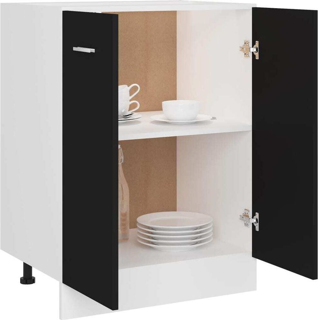vidaXL Szafka dolna czarna 60x46x81,5 cm materiał Zdjęcie produktu 3