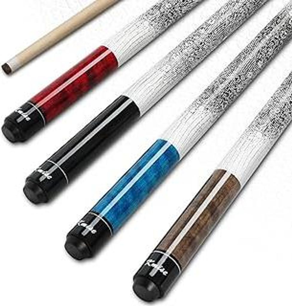 Kmise Professioneller Billardqueue mit geringer Ablenkung, 147 cm, kanadisches Hartahornholz, 13 mm Lederspitze, 3D-Anti-Rutsch-Griff, präzise Kon...