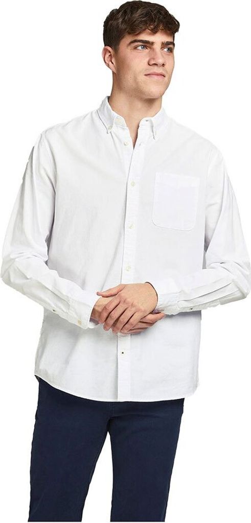 Jack & Jones Oxford Langarmhemd Weiß L Mann Weiß L