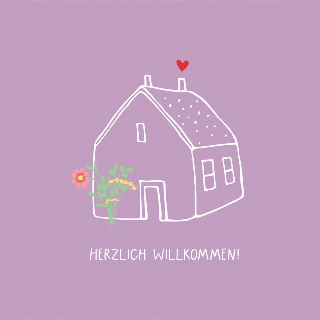 RP 20 Servietten Herzlich Willkommen - Willkommen im Haus 33x33cm