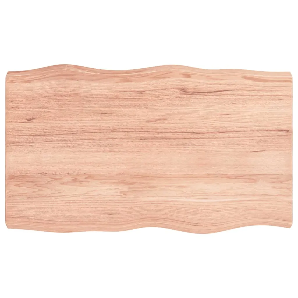 Piano Tavolo 100x60 Legno Massiccio Bordo Albero - Vero Rovere Trattato