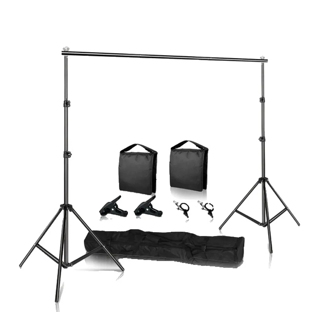 Système de support de fond studio réglable 2.6m x 3m avec transport