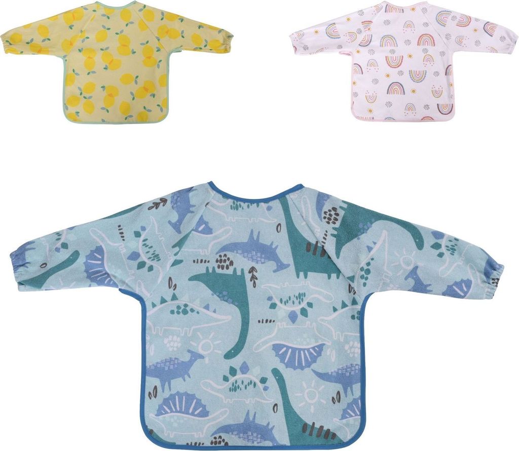 Baby Care Babyltzchen 1026026, Langarm mit Muster, Selbstverschluss wasserdicht blau