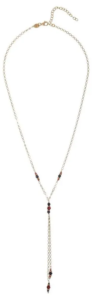 Collier durable en plaqué or, ne ternit pas, saphirs et grenats