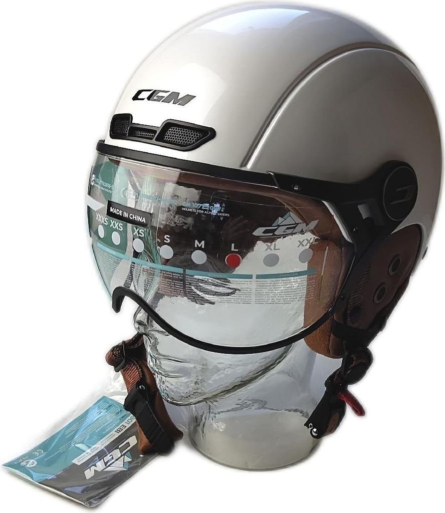 EBI Skihelm Unisex Erwachsene Perlweiß Große Größe 59cm Inklusive