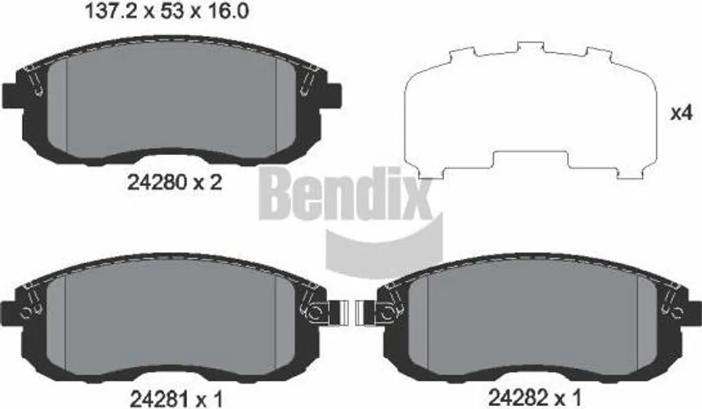 Plaquettes de frein BENDIX haute résistance OE 41060AU091 Sedici