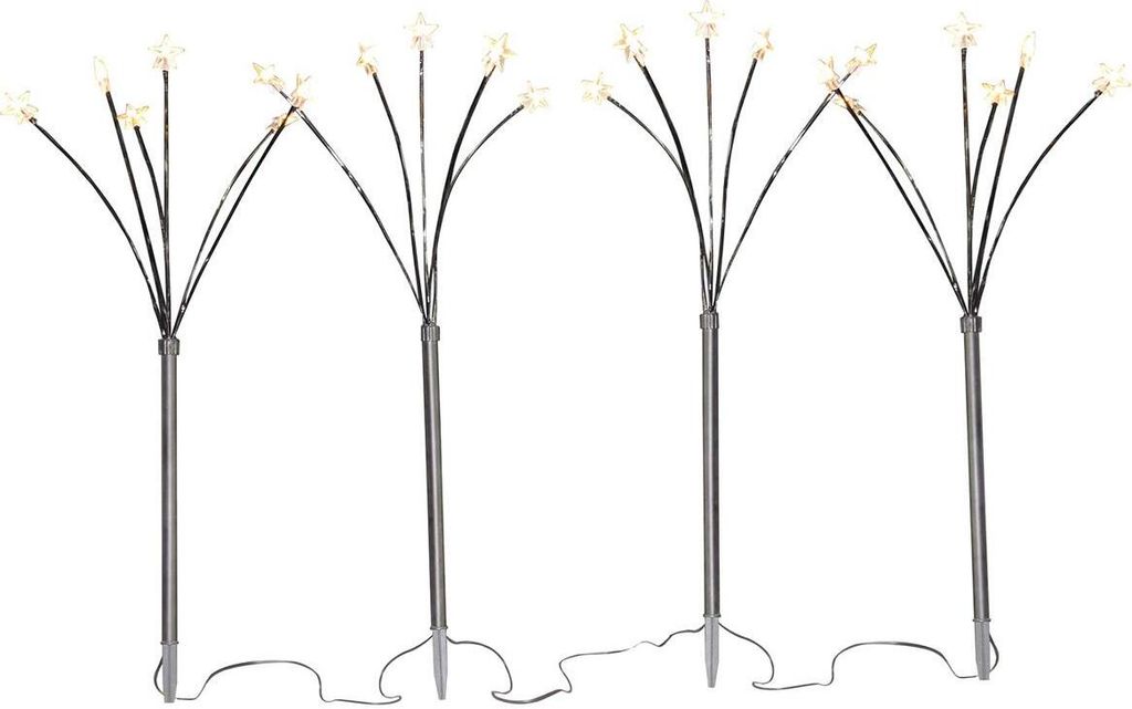 LEX 4er Set Sternenfächer-Stäbe 60cm 24 LED Timer Produktbild 