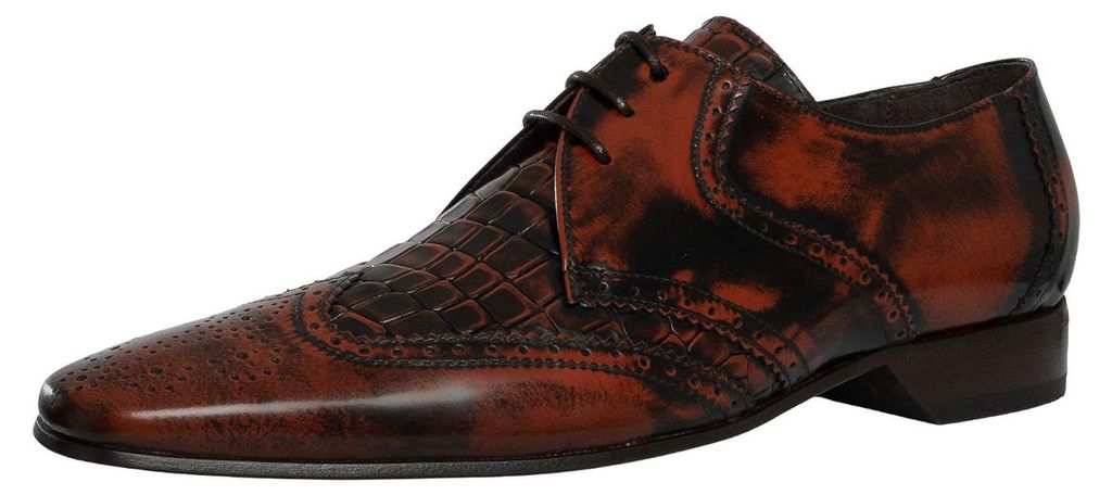 Jeffery West Leder Derby Schuhe, Braun 42 EU