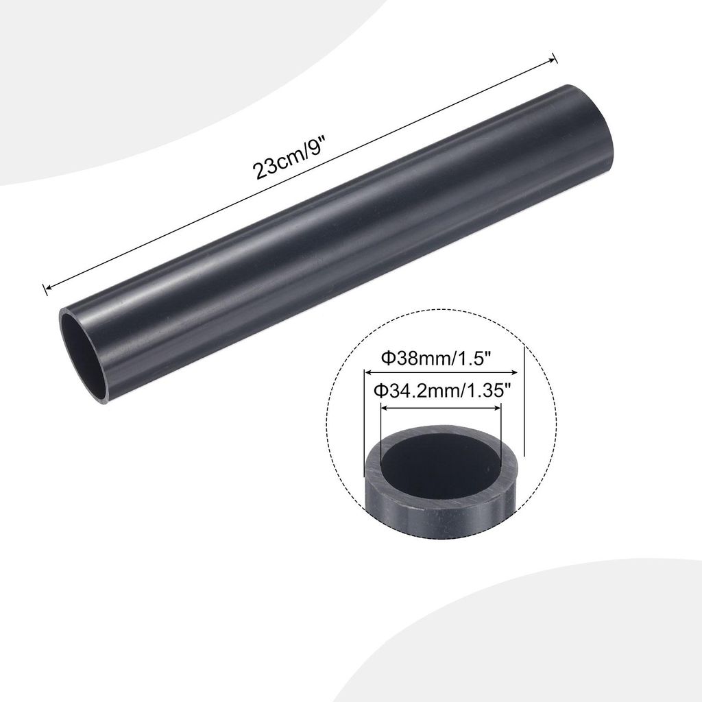 PVC Rohr, Durchmesser 34.2mm L?nge 0.23m Rund Kunststoffrohr fš¹r Garten, Aquarium, Wasserleitung, Kabelkanal, lš¹ftungsrohr (Dunkelgrau)
