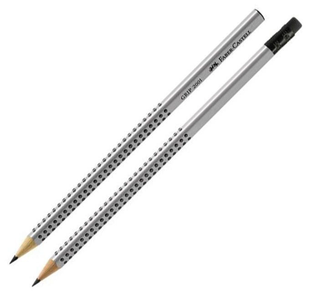 Faber-Castell 117011 Bleistift GRIP 2001 - H, silbergrau Imagen del producto 