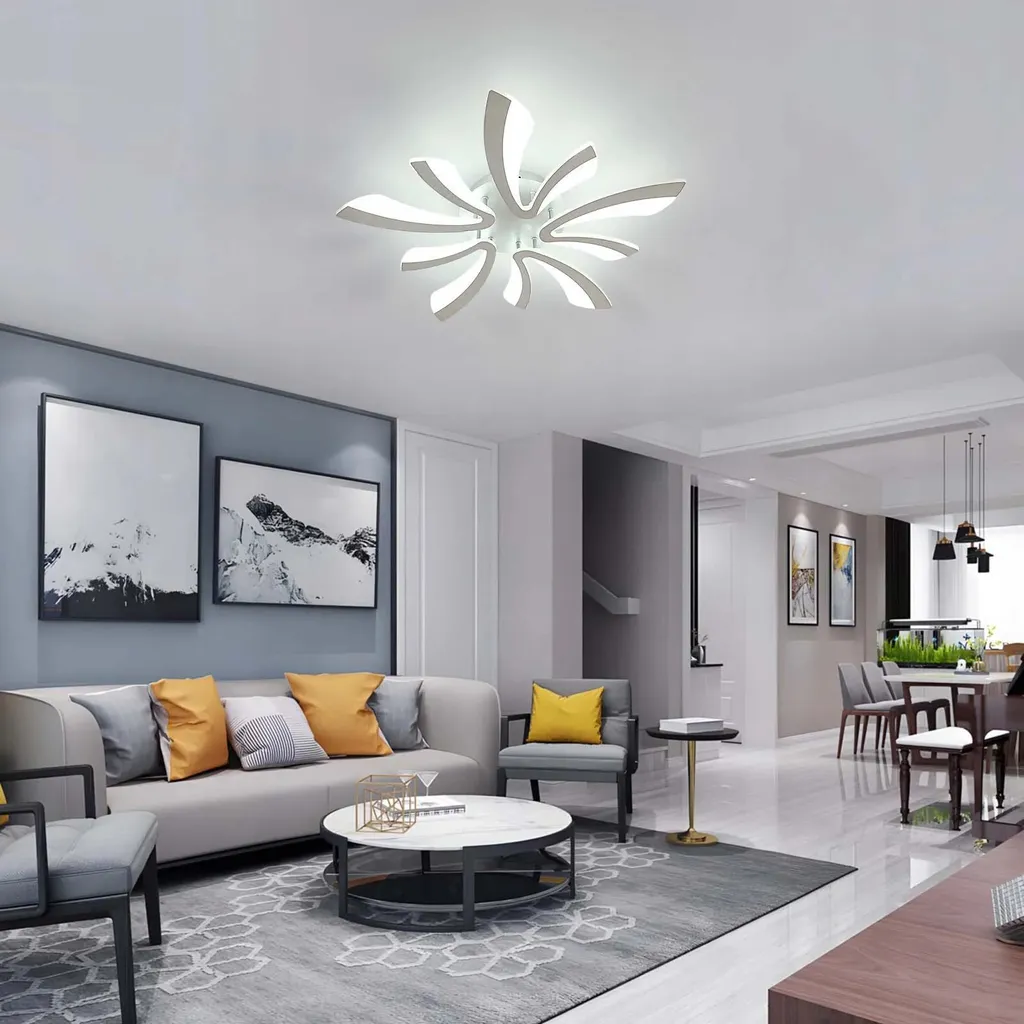 Plafonnier LED 48W Argent avec Intensité Réglable et Télécommande - 9