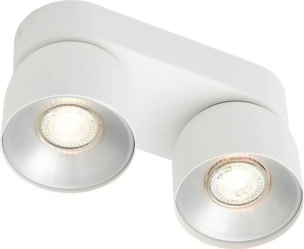 Spot de plafond LED orientable blanc double foyer NORDLUX Pitcher GU10