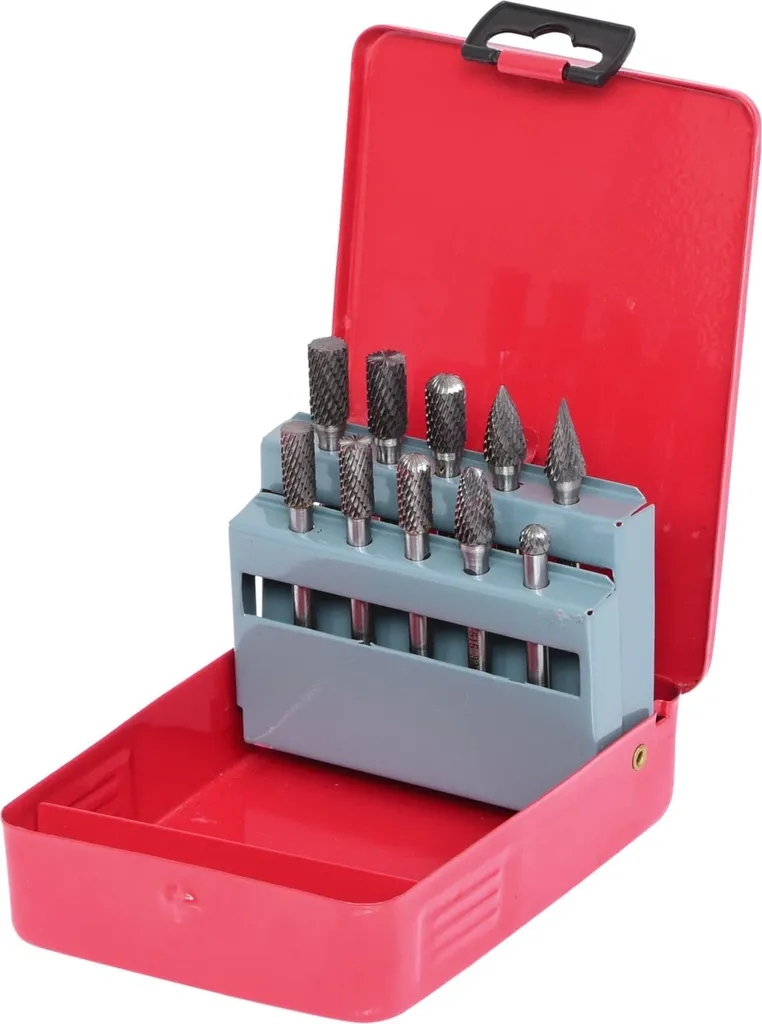 Fraises sur tige pour ébavurage et rectification KS Tools coffret 10
