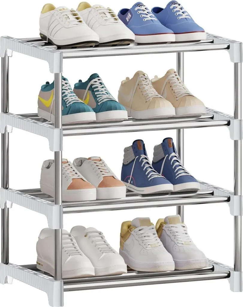 Organisateur de chaussures 4 étages empilable pour gain de place entrée
