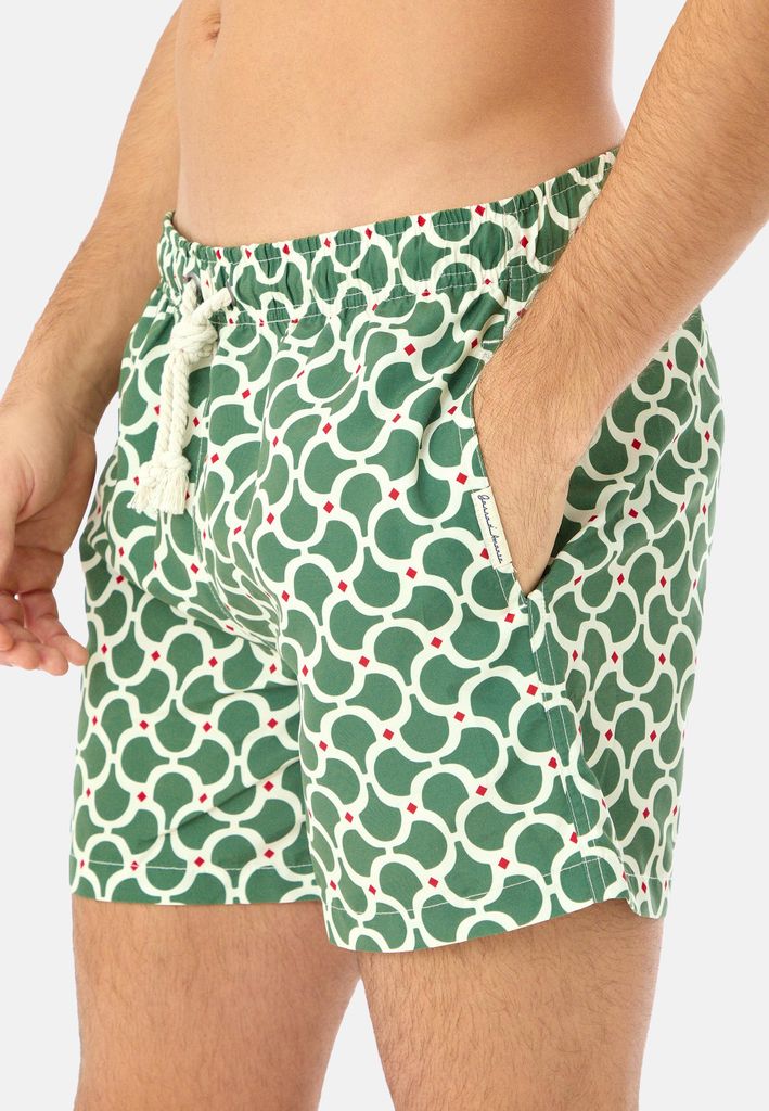 Gassa d'Amante Badeshorts Nora mit verstellbarem Dehnbund und Kordelzug Grün L