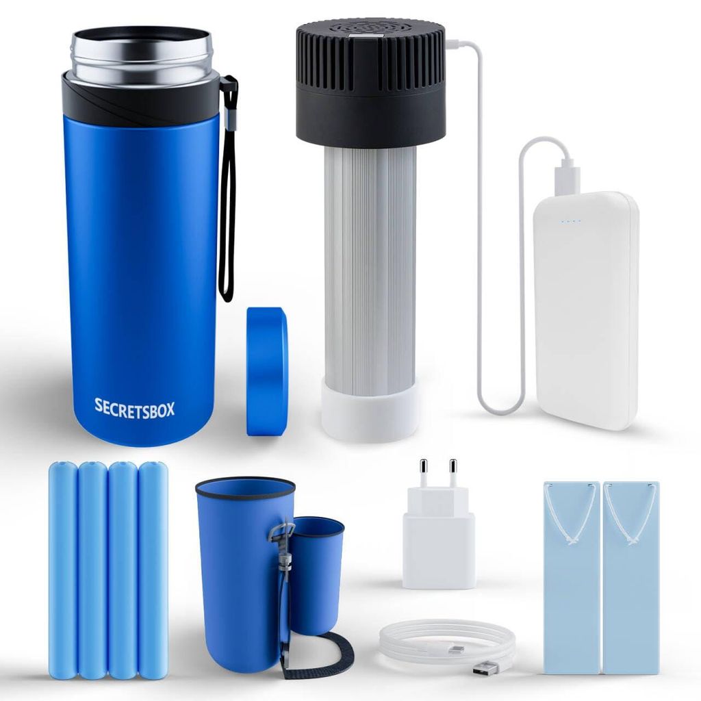 Insulin-Kühlbox 900 ml, 2-8 °C, mit 20.000 mAh Akku, USB