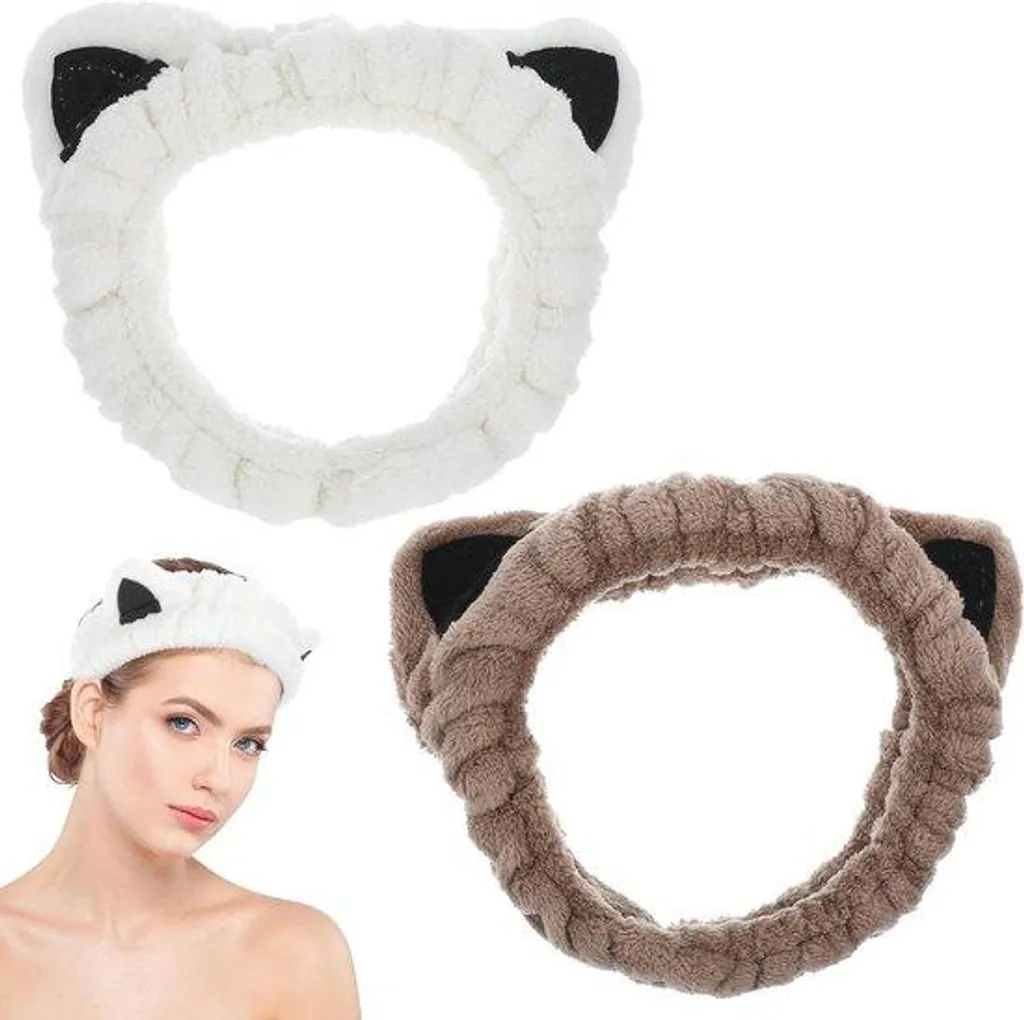 Bandeau Maquillage Chat en Polaire Moelleuse - Élastique et Confortable