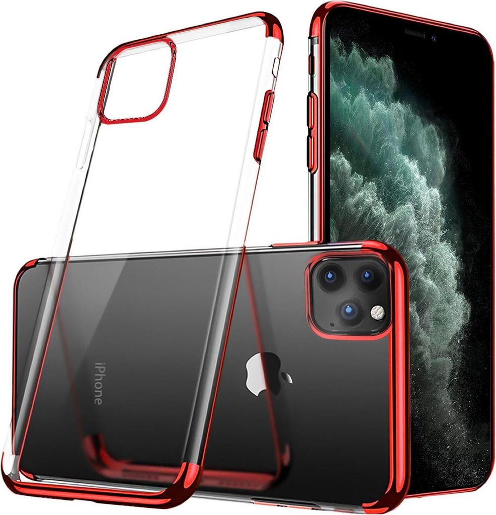 Conie Silikon Schutzhülle für iPhone 11 Pro Tasche Case Cover Bumper Hülle Rand in Rot