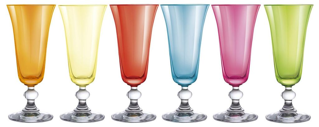 H&H Set mit 6 mediterranen Sektgläsern