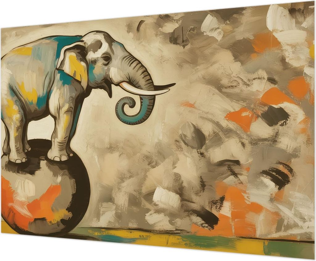 Wandtapete - Dekorative Tapete für Wohnzimmer - Tapetenfolie für Wanddekoration - 208x146 cm - Abstrakter Elefant