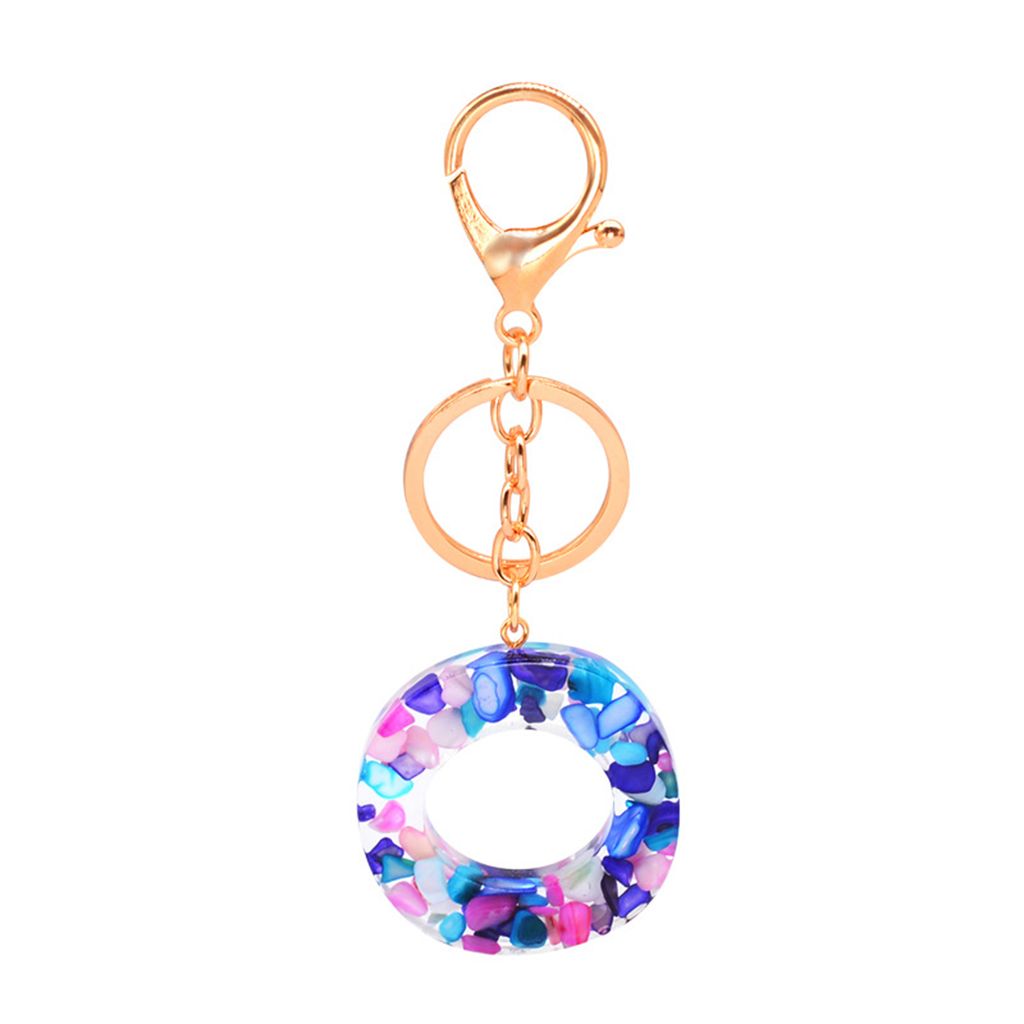 Schlüsselanhänger mit Strass-Dekor, exquisite Verarbeitung, durchscheinender, ausgehöhlter englischer Alphabet-Schlüsselanhänger für Damen-Ö
