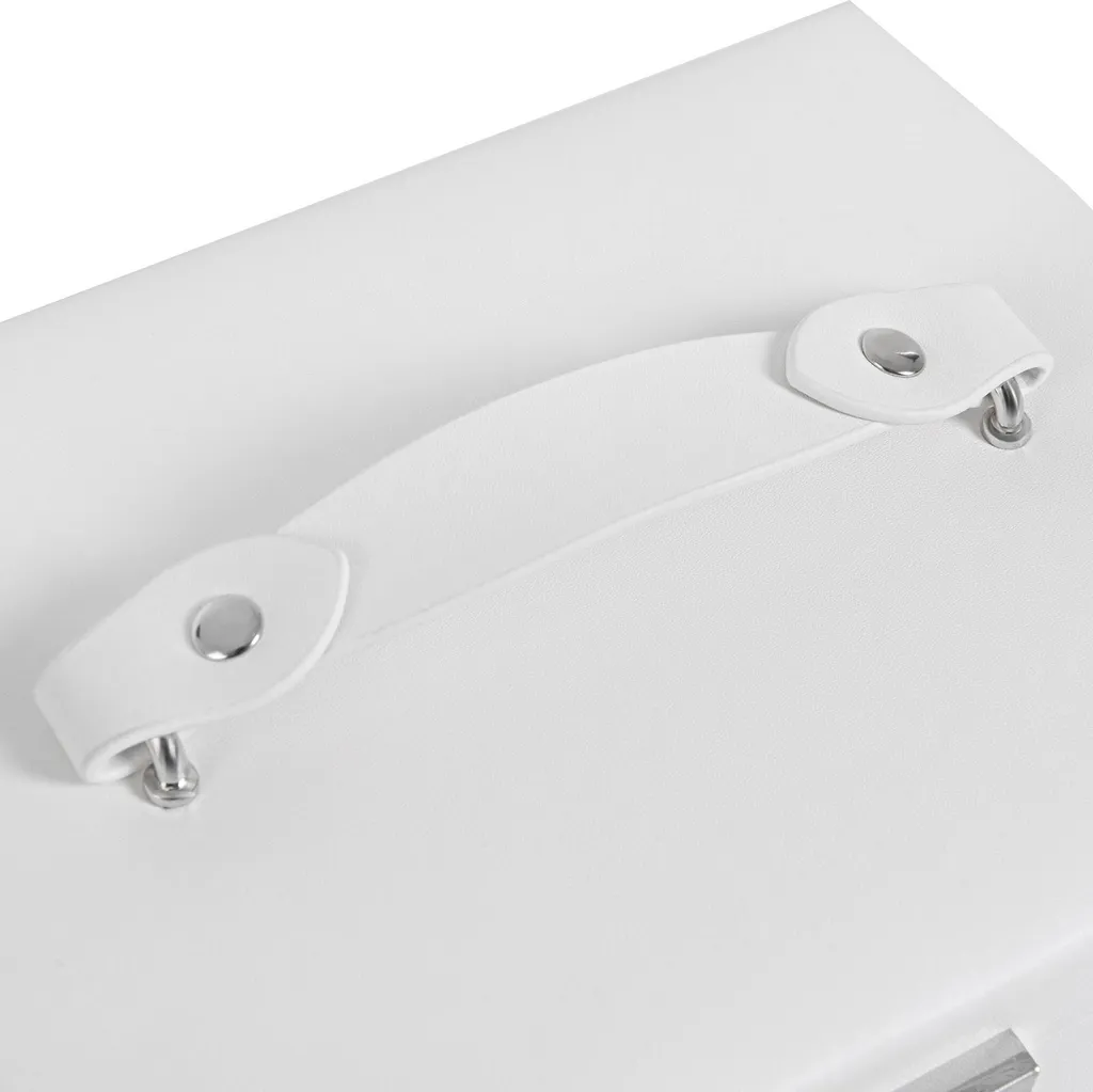 Coffret à bijoux verrouillable blanc - Boîte de rangement sécurisée