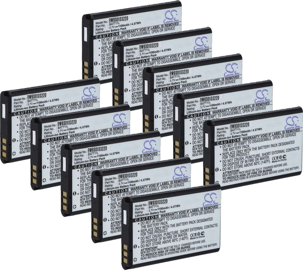 vhbw 10x Akku Ersatz für Midland BATT11L für Videokamera Camcorder (1100 mAh, 3,7 V, Li-Ion)