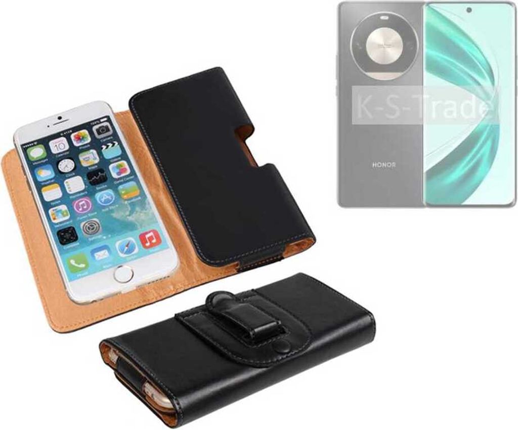 K-S-Trade Schützhülle Handyhülle kompatibel mit Honor X50 Pro Holster Gürtel Tasche Schutzhülle Handy-Tasche Smartphone Case Seitentasche schwarz