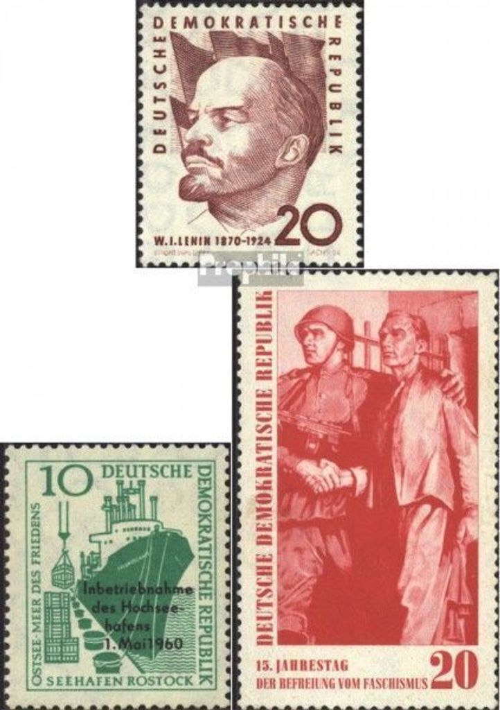 Briefmarken DDR 1960 Mi 762,763,764 (kompl.Ausg.) postfrisch 90.Geburtstag von Lenin