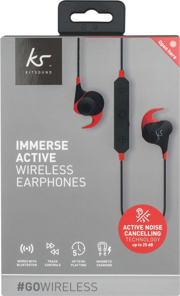 Immerse Active ANC Casque sans fil noir/rouge Image du produit 