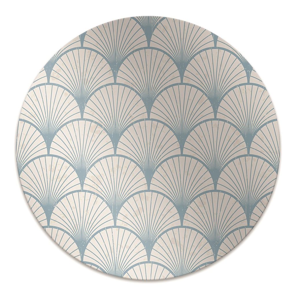 Rundmatte - Stuhlunterlage Bürostuhlunterlage - Rund Ø 100 cm - Bodenmatte - Fußmatte - Retro-Muscheln