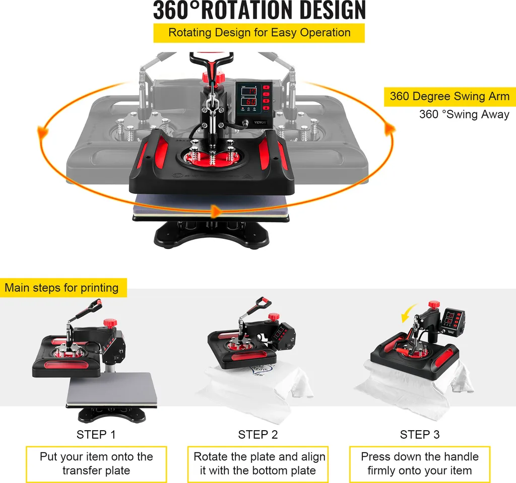 Machine à imprimer textile multifonction 5 en 1 rouge pour sublimation