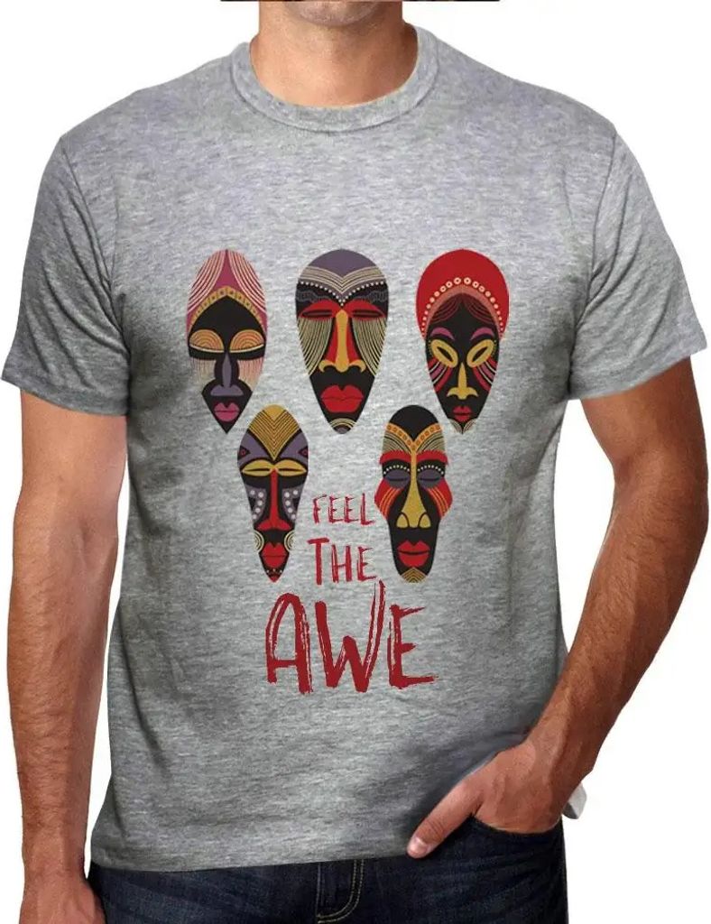 Herren Grafik T-Shirt Native Feel The Awe Öko-Verantwortlich Vintage Jahrgang Kurzarm Lustige Druck Geburtstag Geschenk Mann