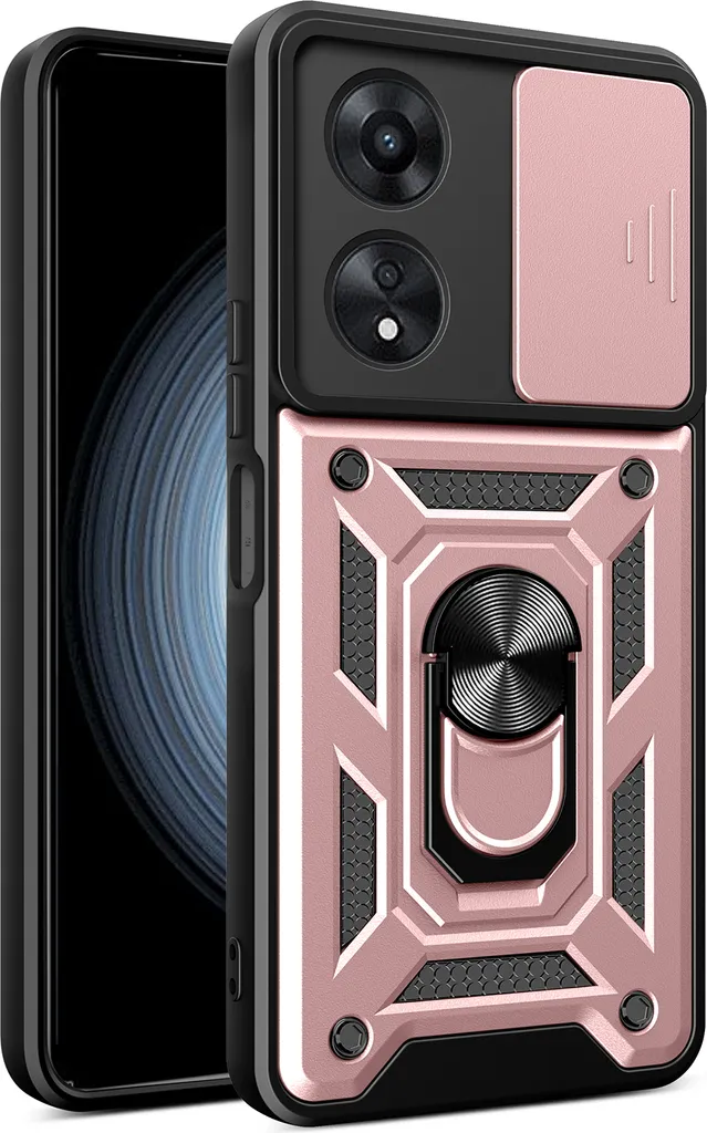 Custodia Oppo A18 A38 4G Custodia Oppo A38 Protezione Lente Scorrevole E Anello Di Supporto Protezione Lente Scorrevole Smartphone