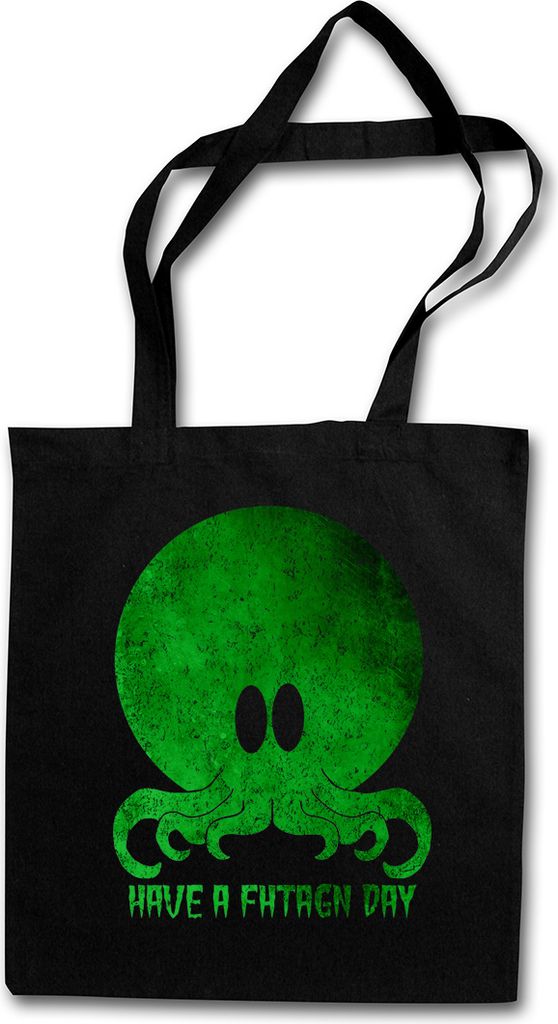 Urban Backwoods Cthulhu Have A Fhtagn Day, Stofftasche, Farbe: Schwarz