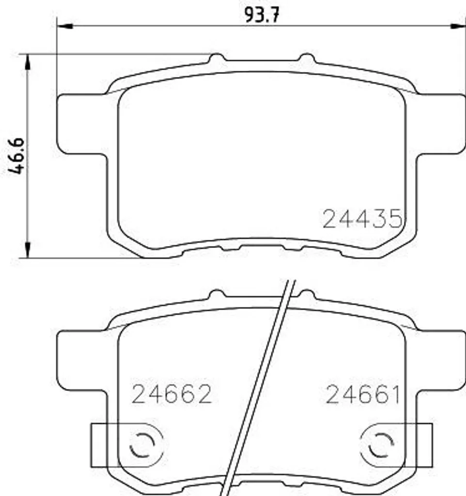 Jeu de plaquettes de frein arrière pour Honda Accord IX et VIII HELLA