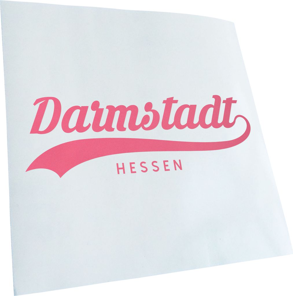 Kiwistar - Autoaufkleber - Darmstadt Hessen - Hellrosa - 50x16cm - Aufkleber für Auto, Laptop, Fahrrad, LKW, Motorrad mehrfarbig JDM Decal Racing