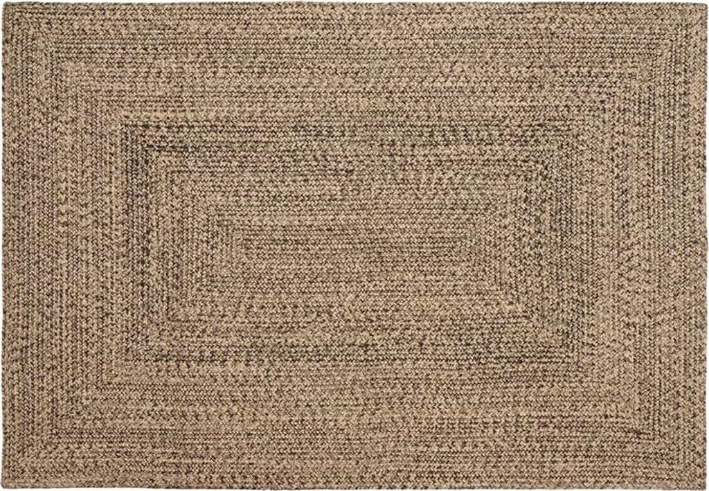 "Schlussverkauf" moderne Teppich - Wohnzimmer Bereichsteppiche - Natürlich und Schwarz 120x170 cm Jute C12500