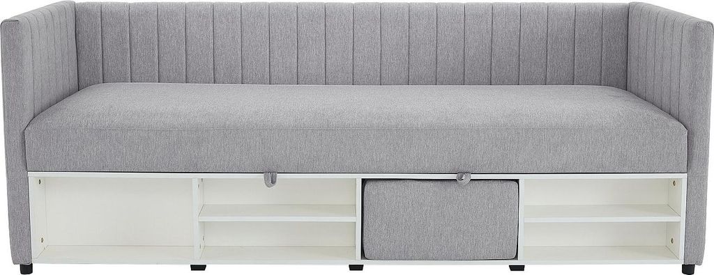 Daybed mit Box 80 x 200 cm - Stoff - Grau - LAOZIA