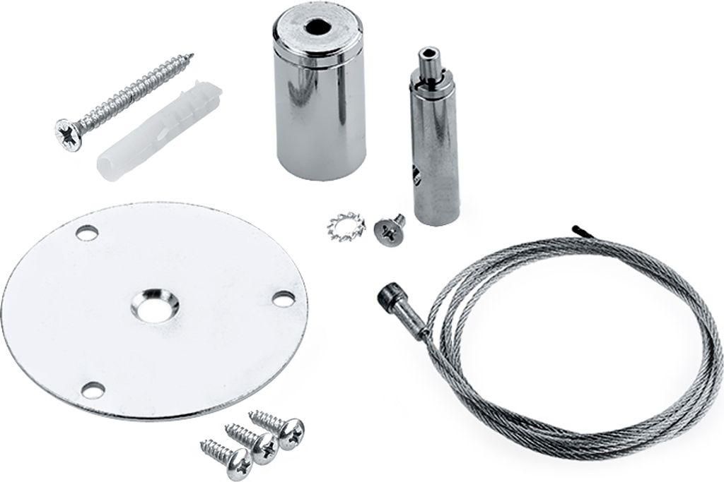 Drahtseilabhängung 2000 mm mit stufenloser Höheneinstellung / Baldachinsystem