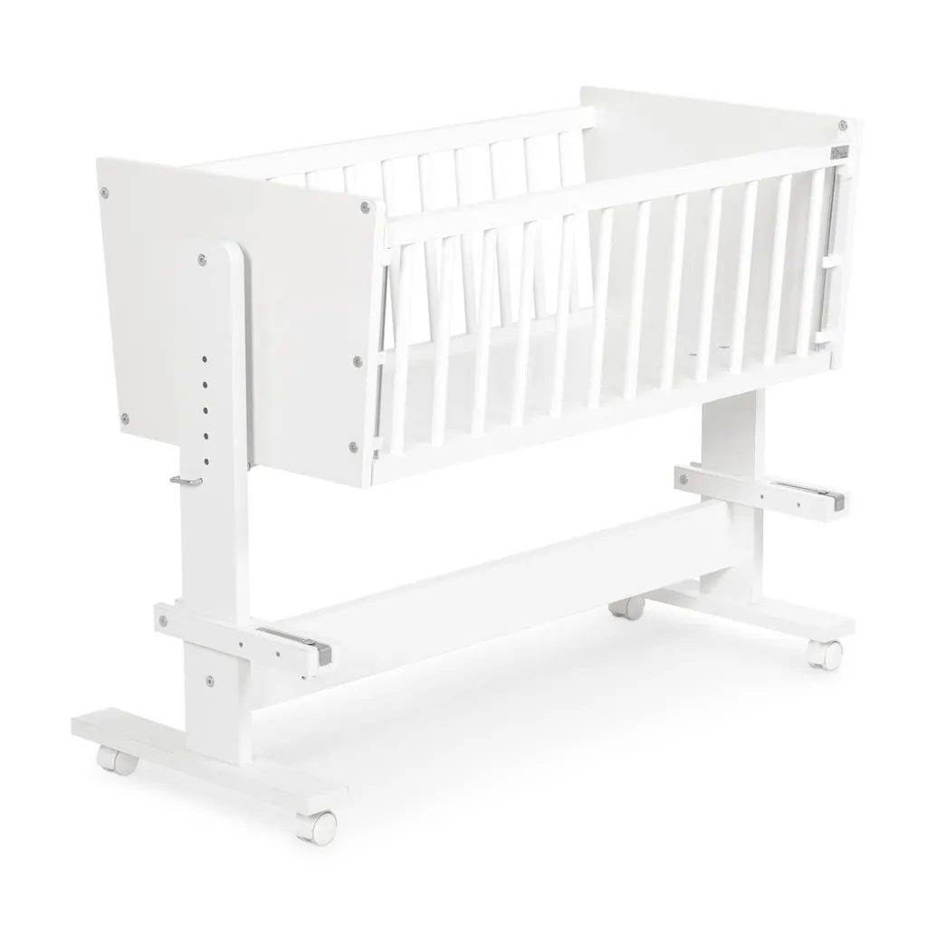 Berceau bébé 40x80 cm Muriela blanc en bois pour chambre de nouveau-né