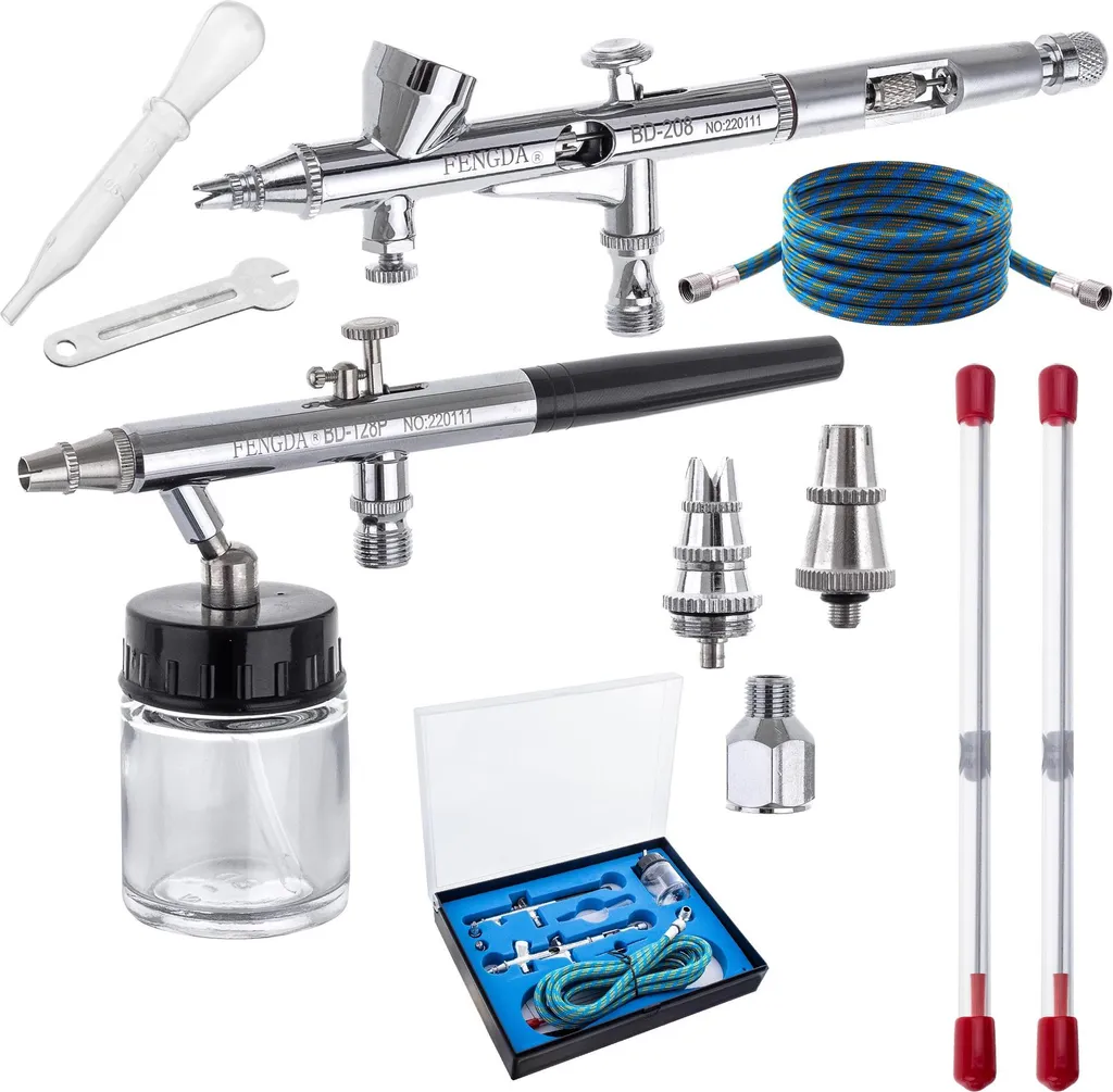 Accessori Aerografo Fengda BD-280K - Set 4 Ugelli + 2 Ricambi Acciaio